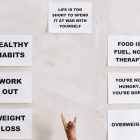 Motivational quotes promoting healthy living, fitness, and wellness habits.